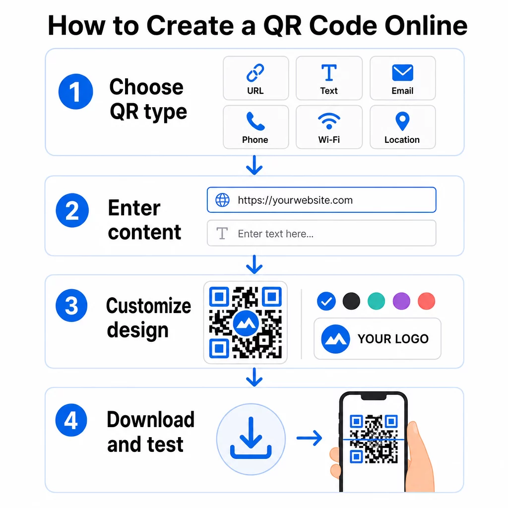 QR code steps