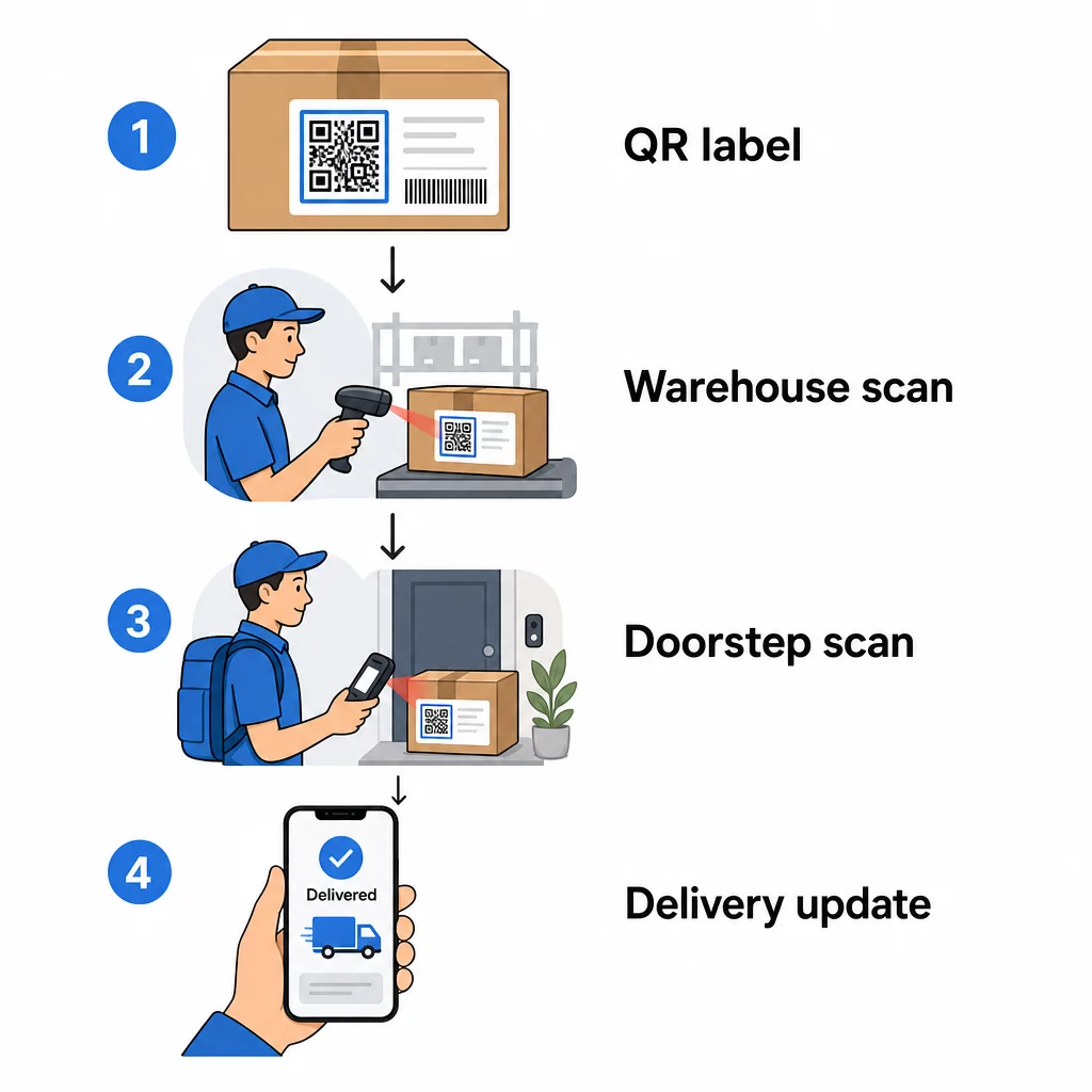 QR delivery tracking flow
