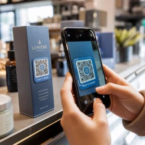 Scanning QR code sticker