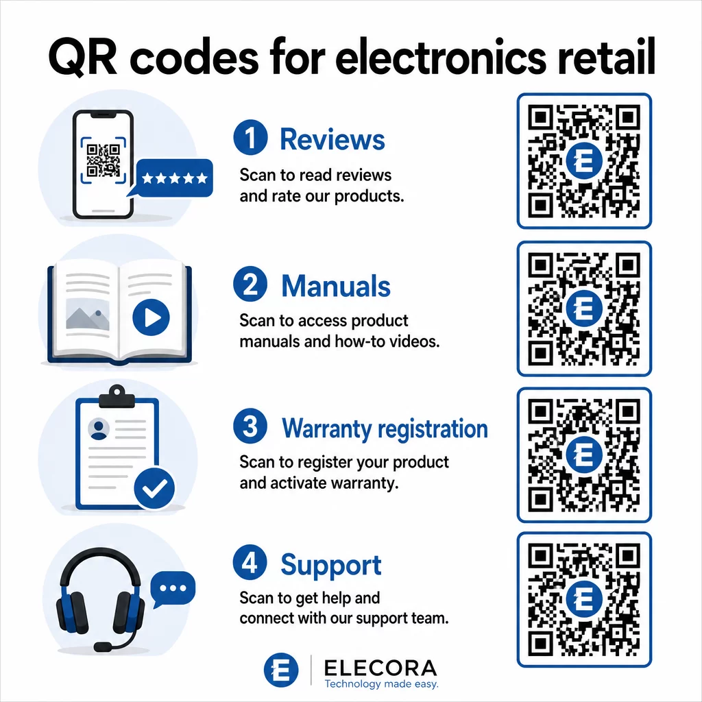 Electronics QR code uses