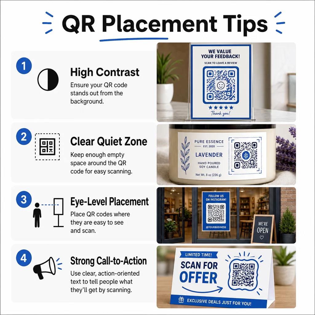 Tips voor QR-plaatsing