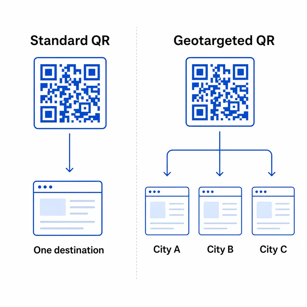 Standard versus geotargeted QR