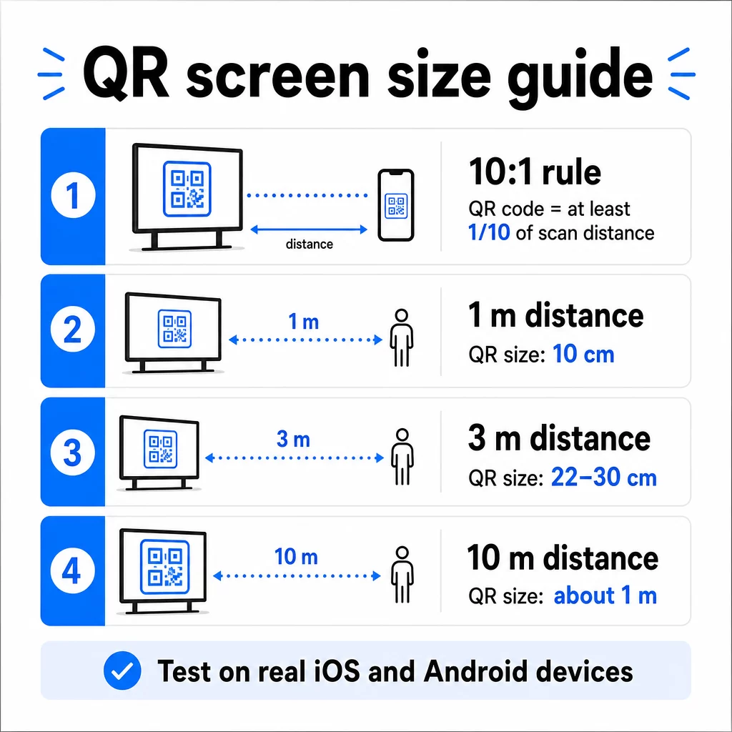 دليل حجم رمز QR