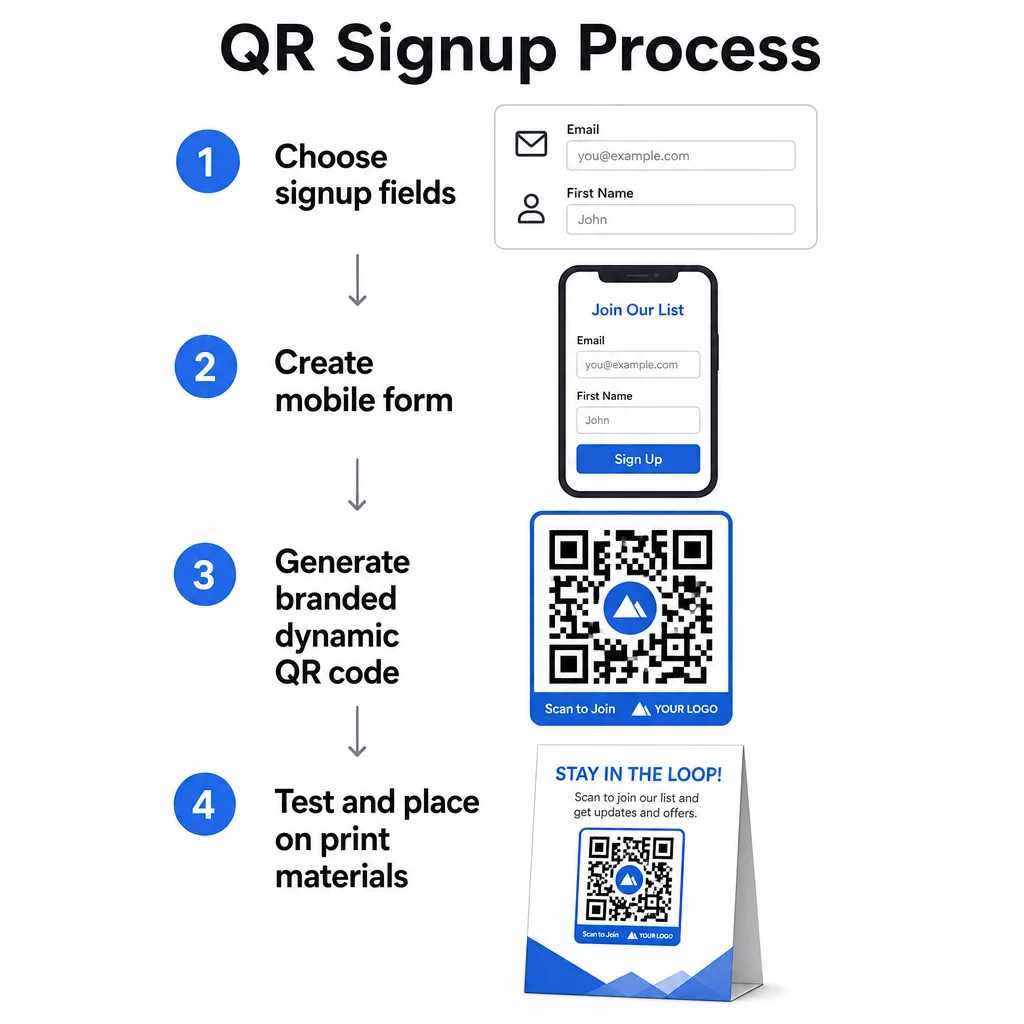 QR signup process