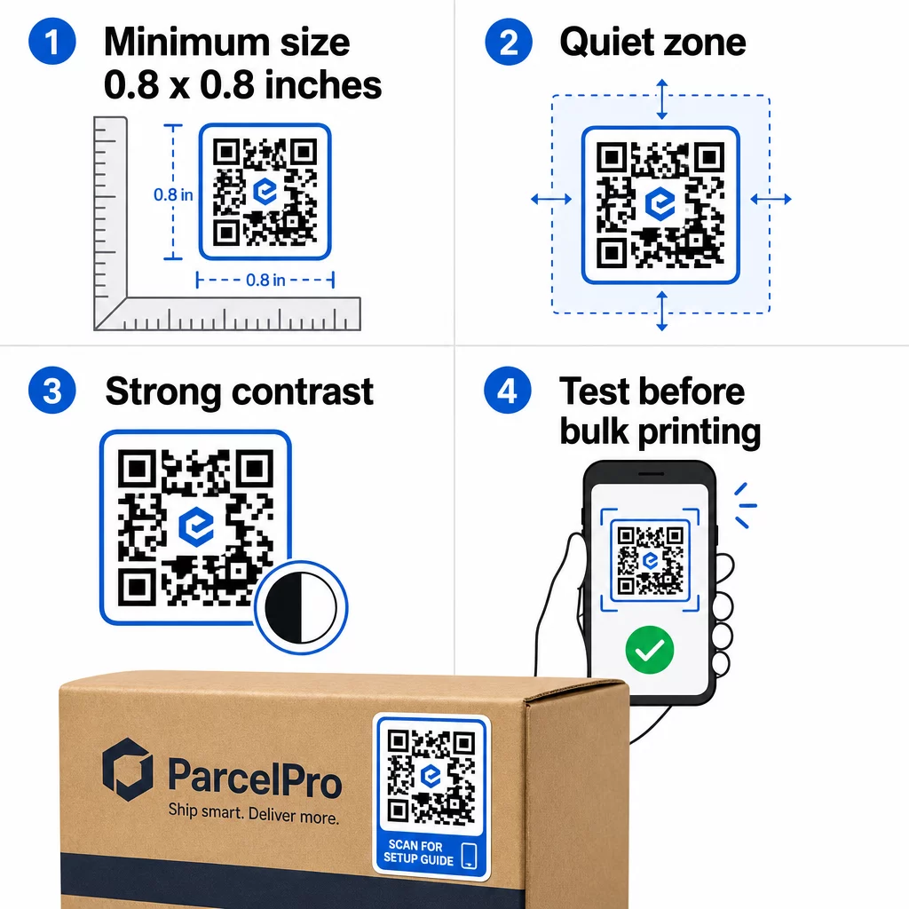 QR sticker requirements