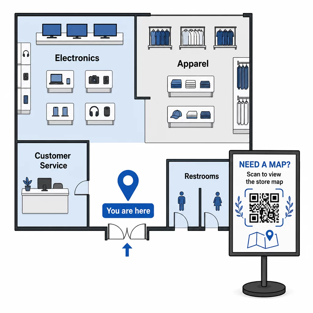 Store map QR code