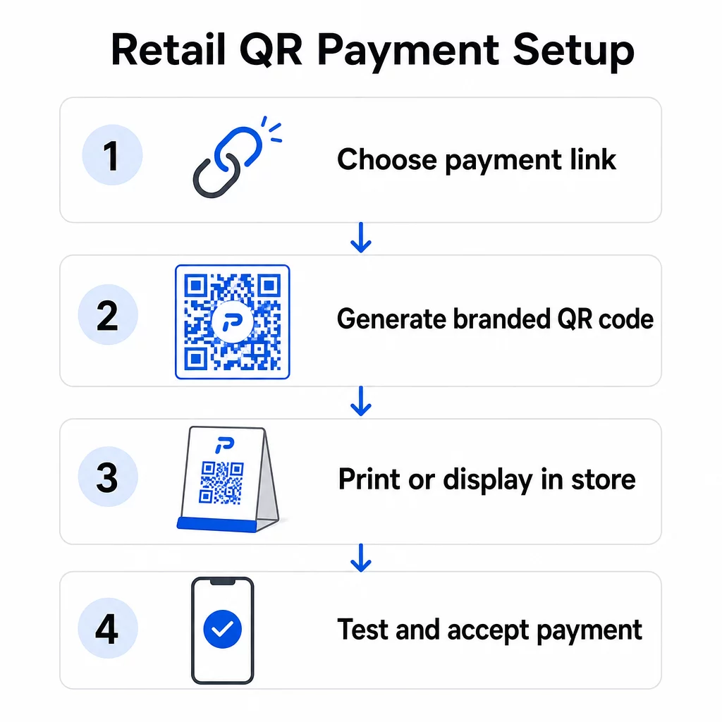 Pasos de configuración de pago QR