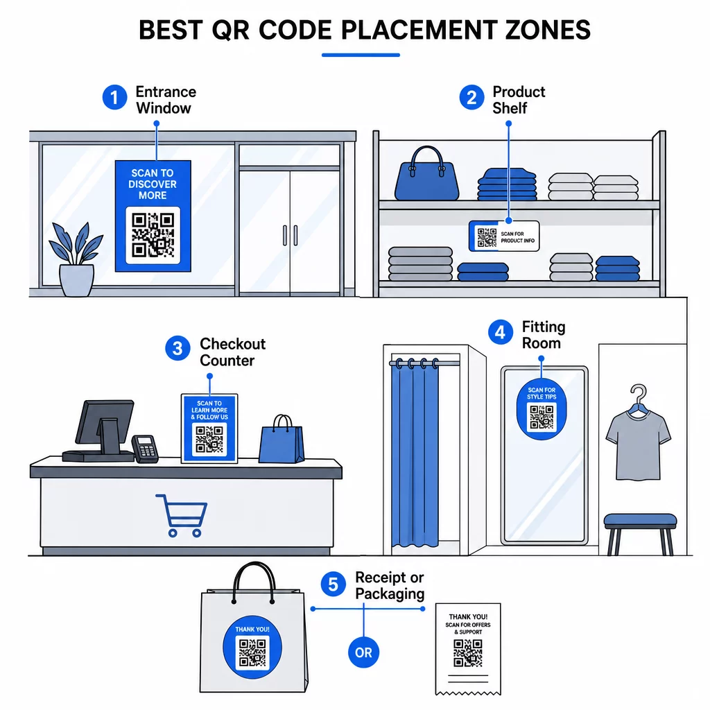 Retail QR placements