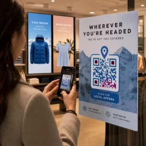 Shopper scans QR code
