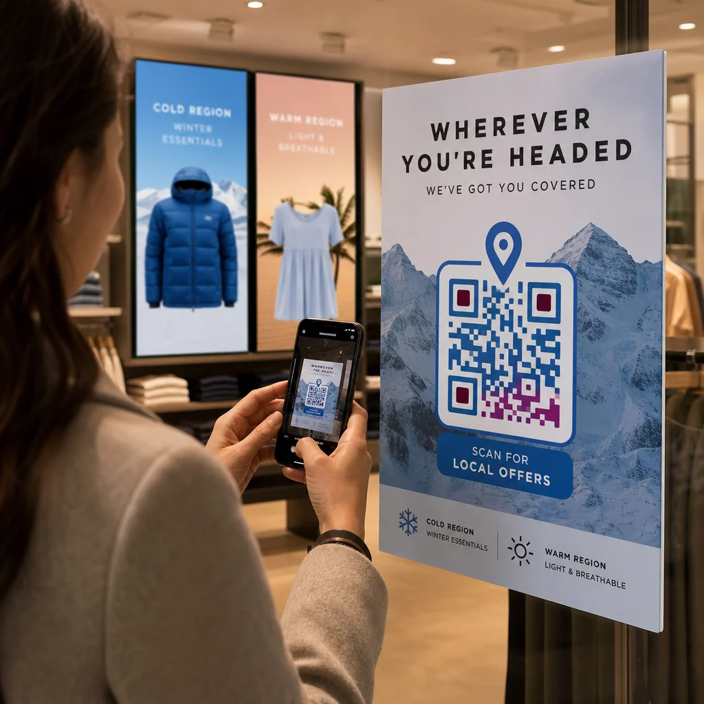 Shopper scans QR code
