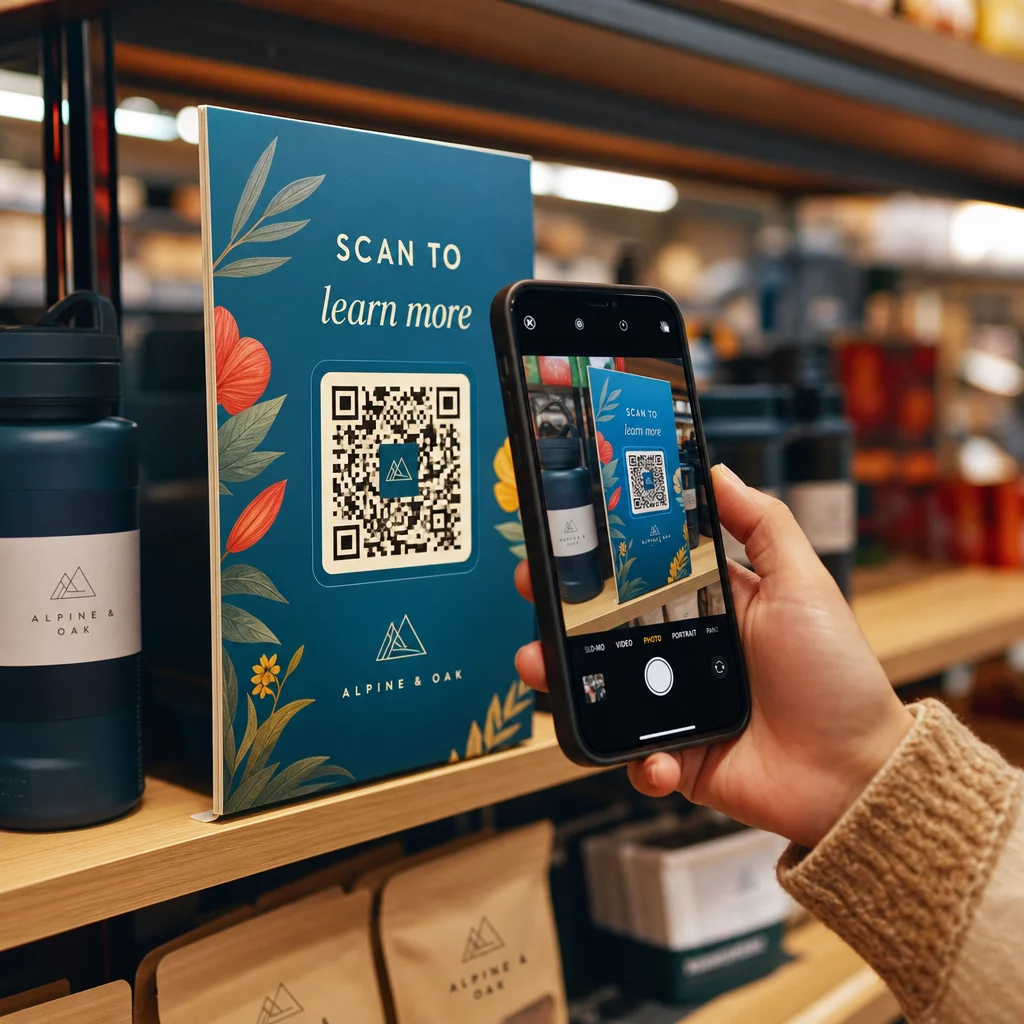 Shopper scans QR code