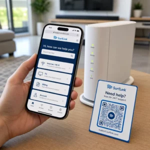 Customer scans support QR