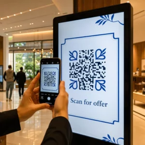 Scanning display QR code
