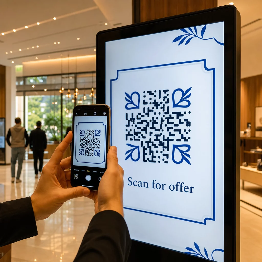 Scanning display QR code
