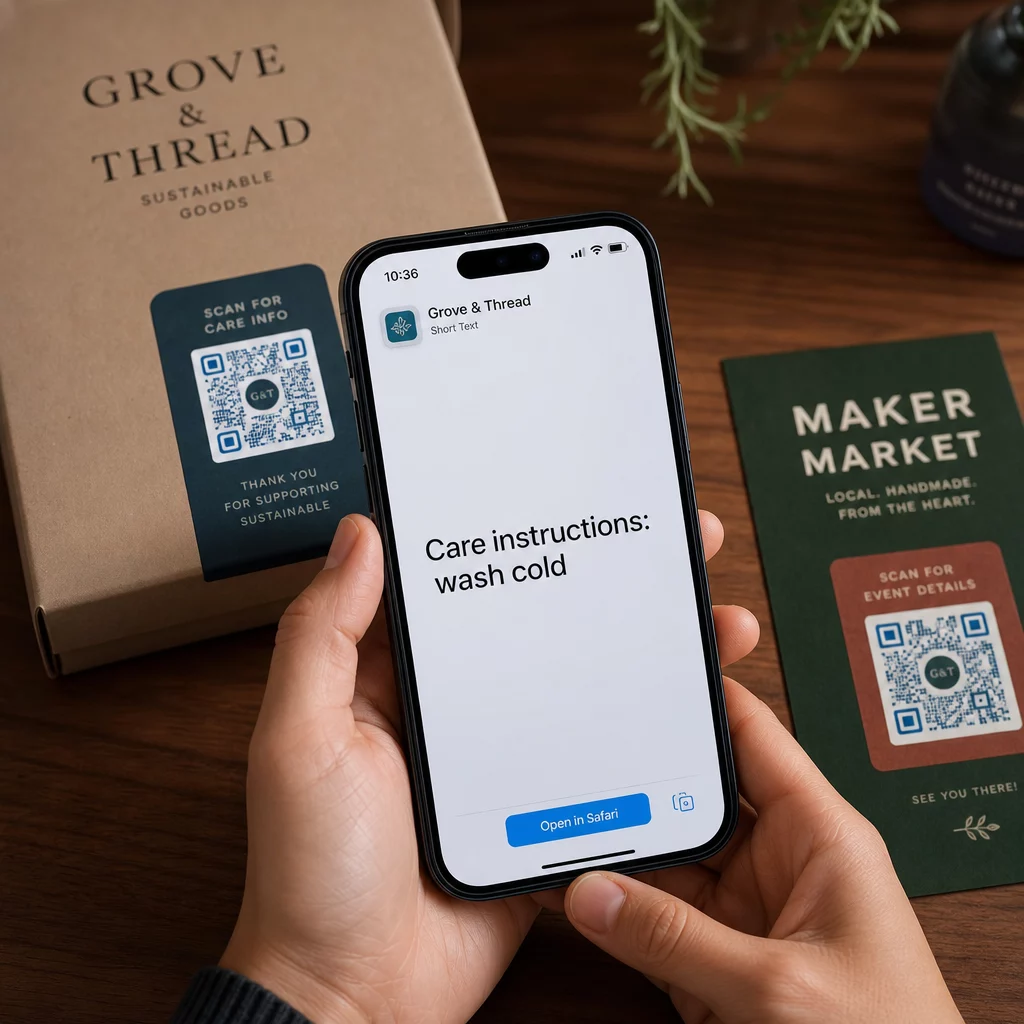 Scanning text QR code