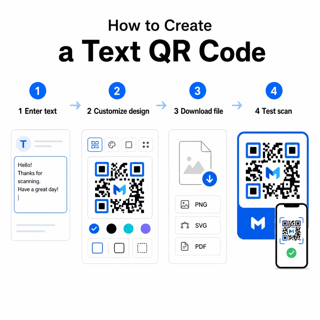 Text QR code steps