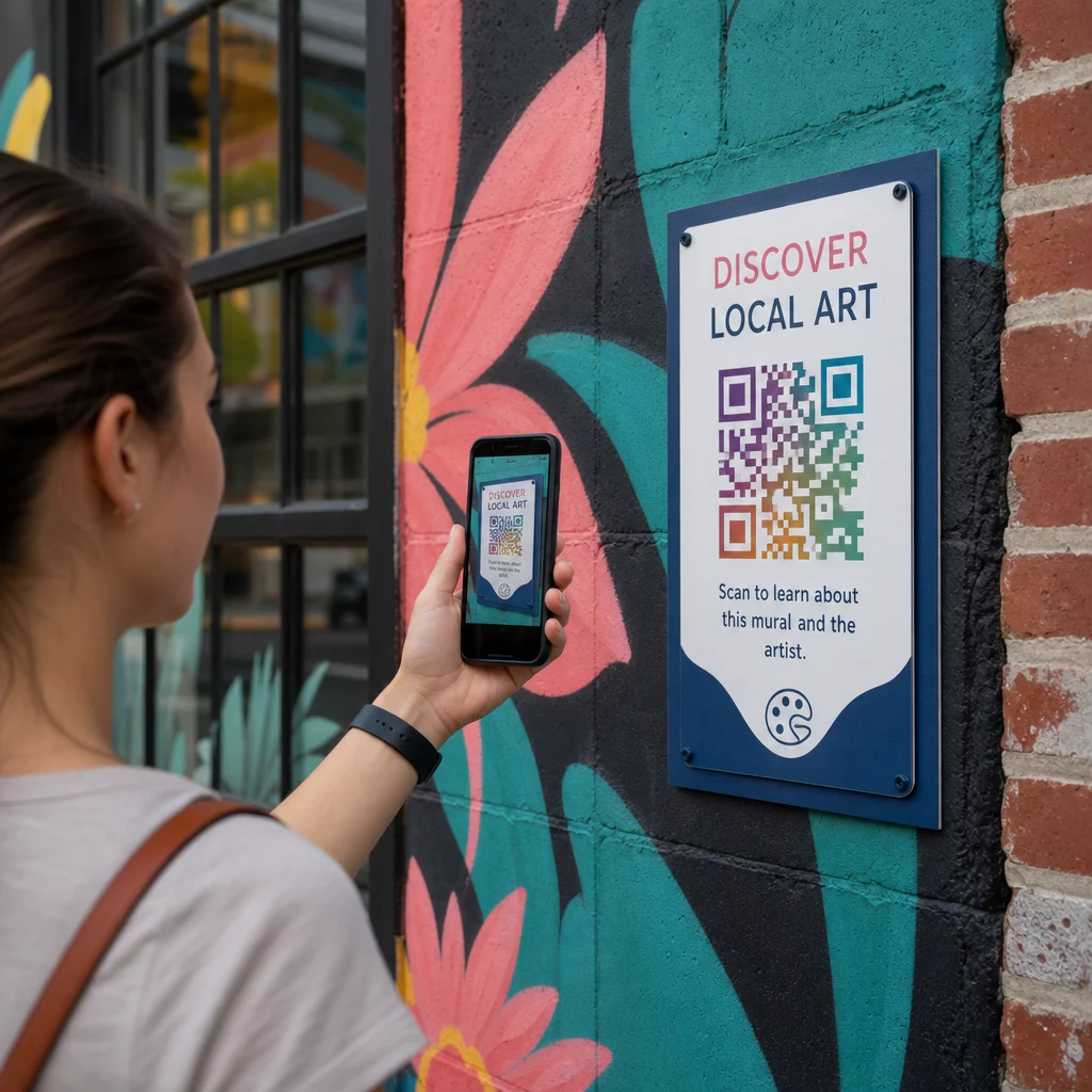 Scanning mural QR code