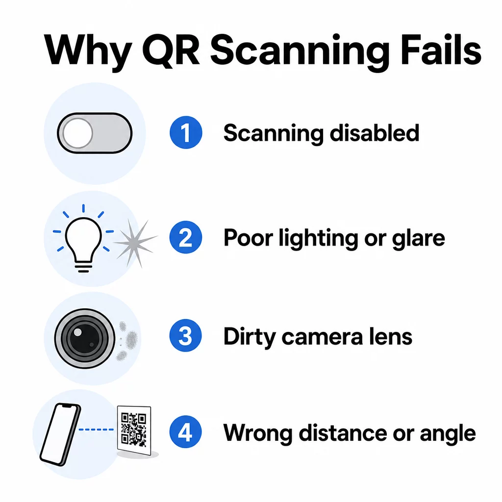 QR scanning fixes