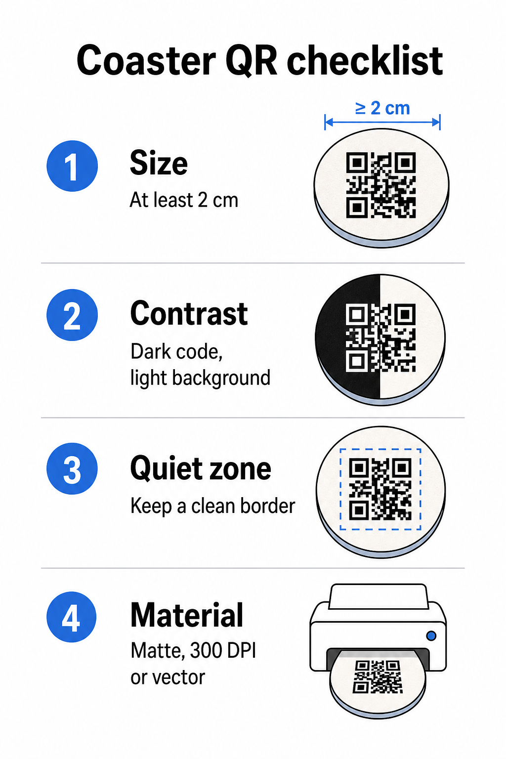 Coaster QR tips