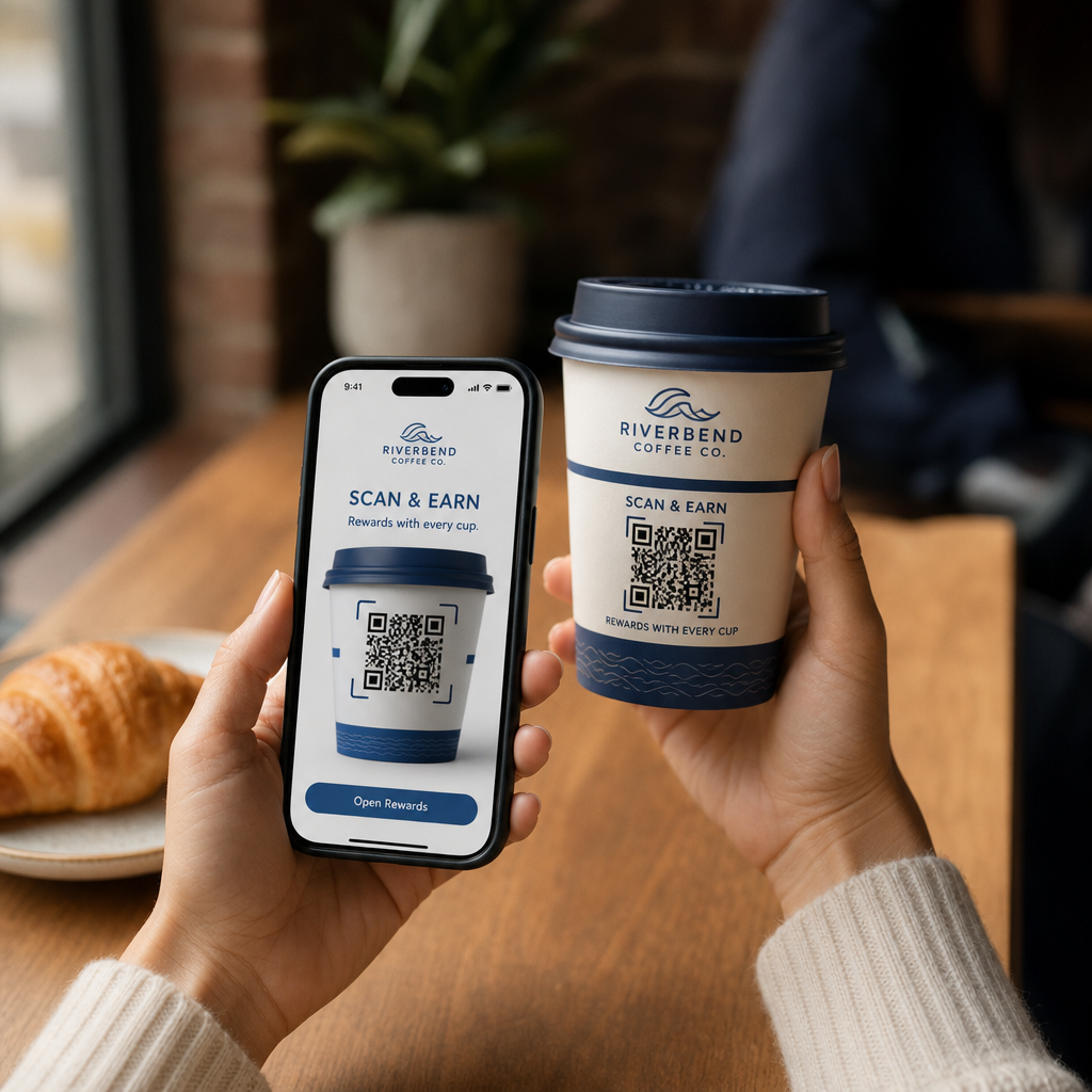 Scanning coffee cup