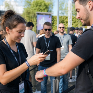 QR wristband scan