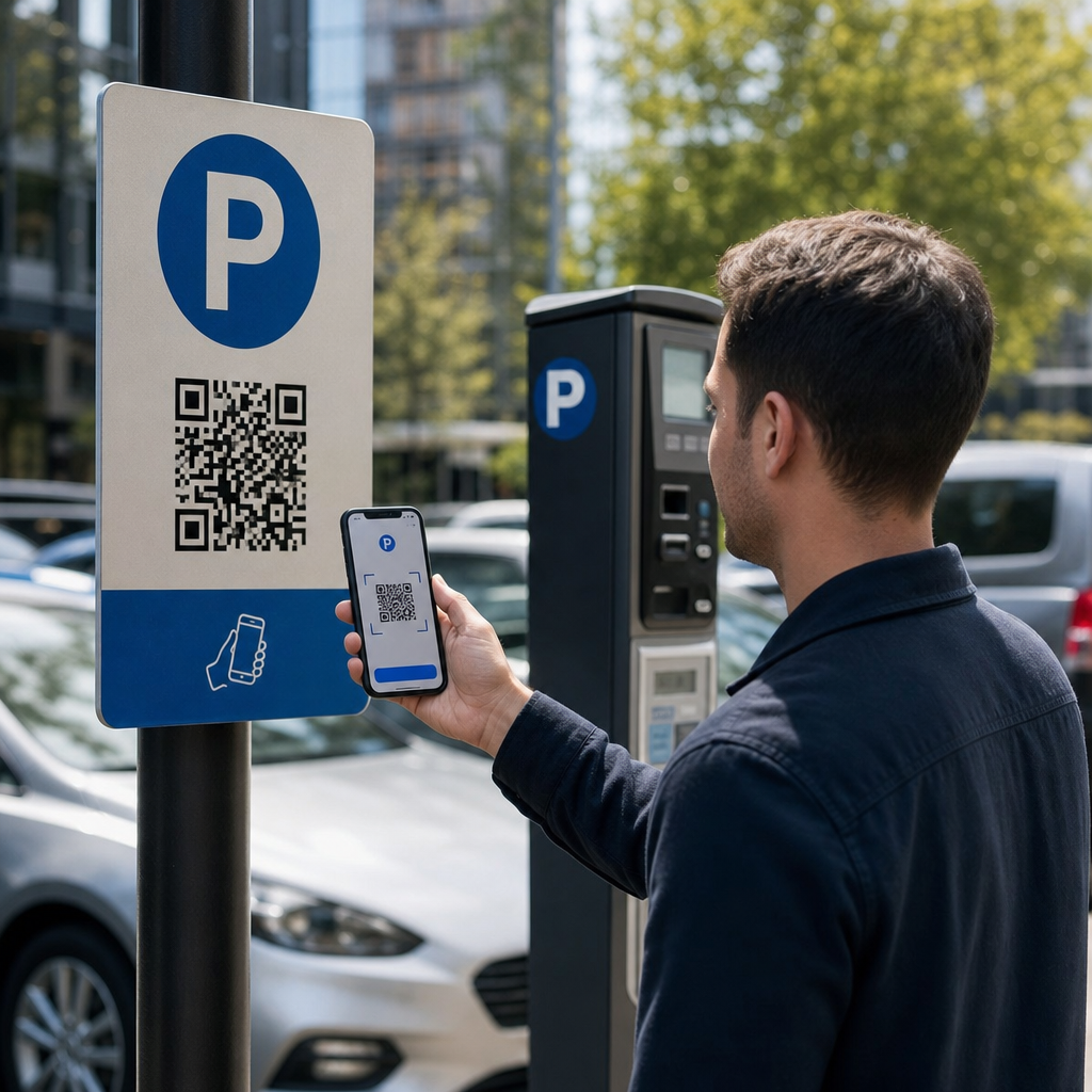 Scanning parking QR code