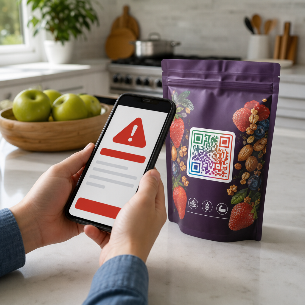 Scanning recall QR code