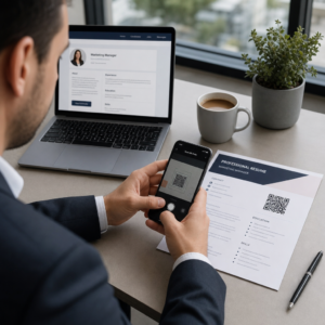 Recruiter scans resume