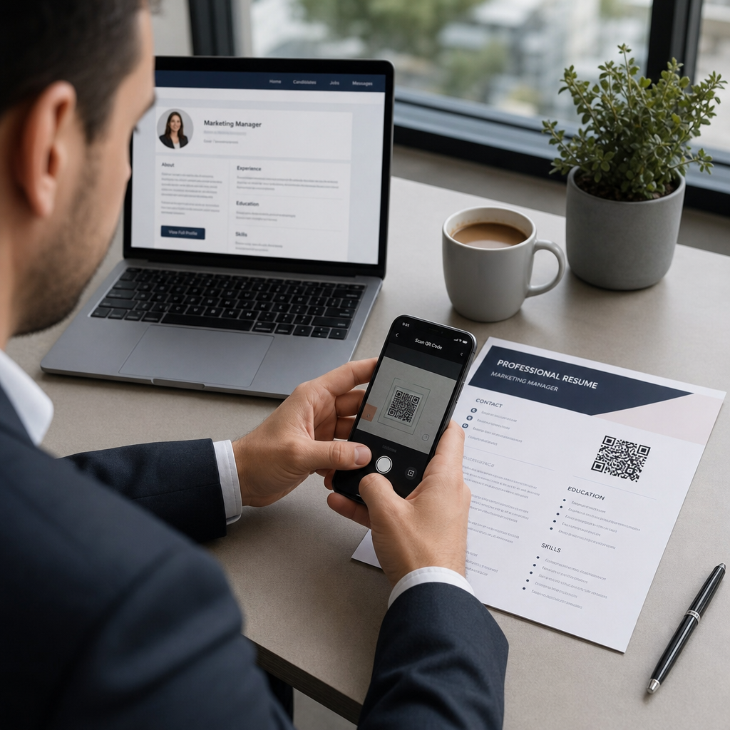 Recruiter scans resume