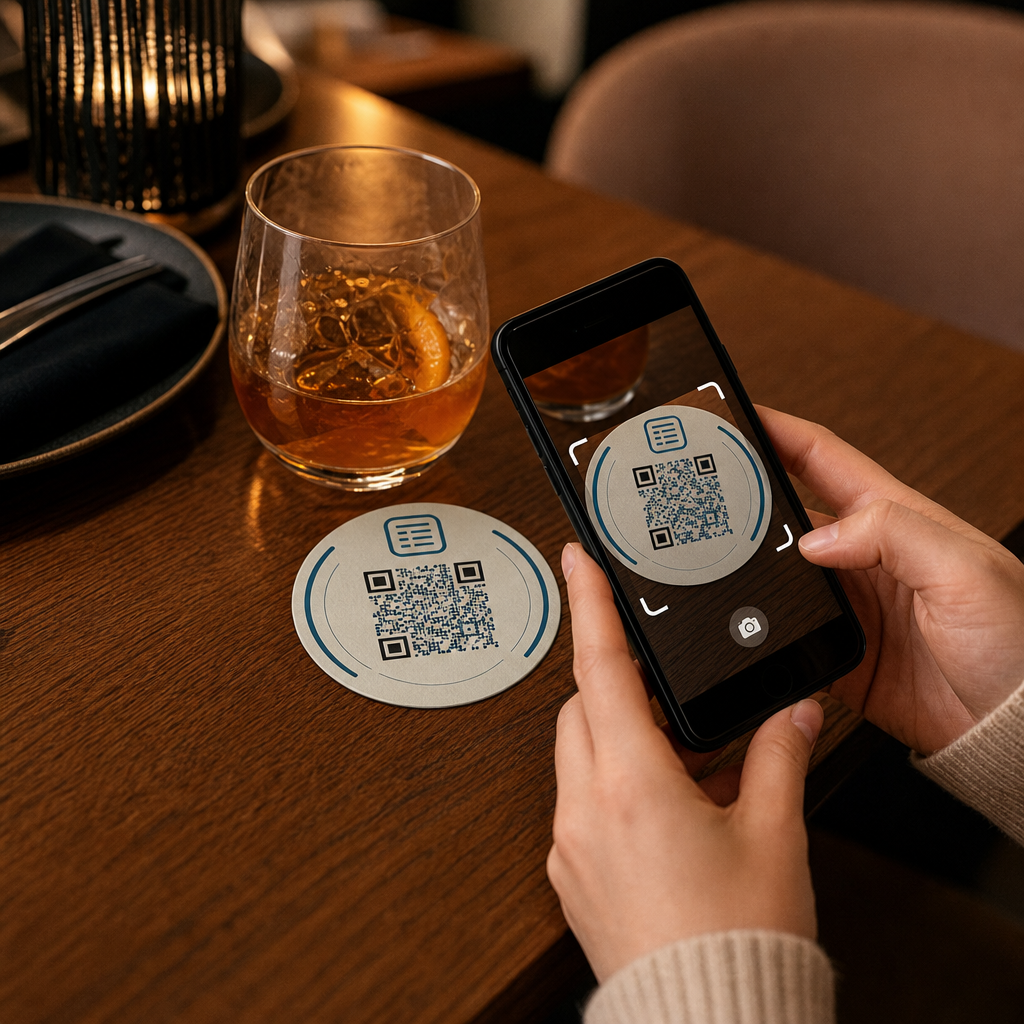 QR coaster scan