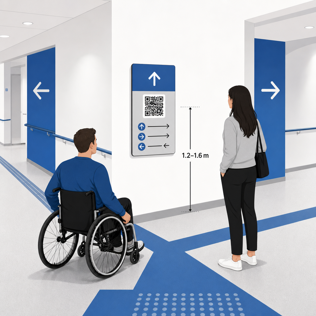 Accessible QR sign placement
