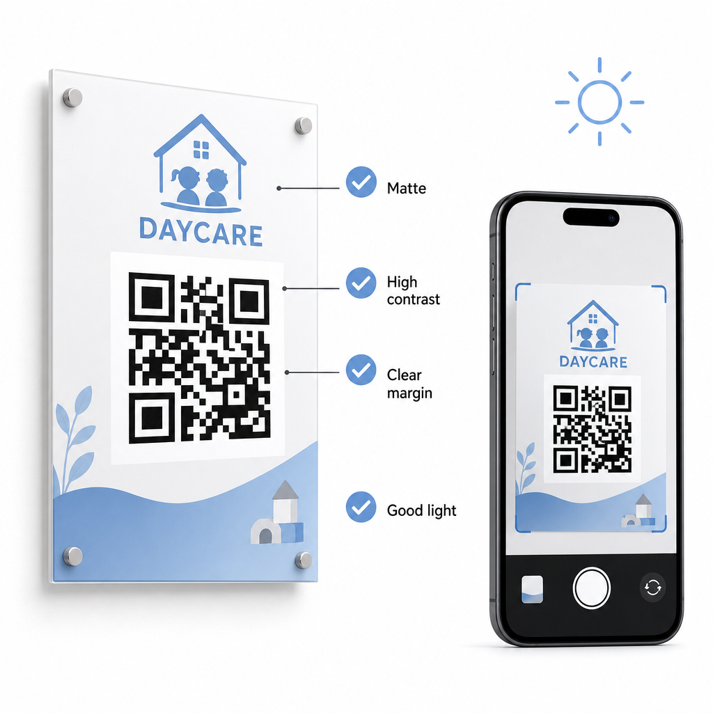 Readable QR code setup
