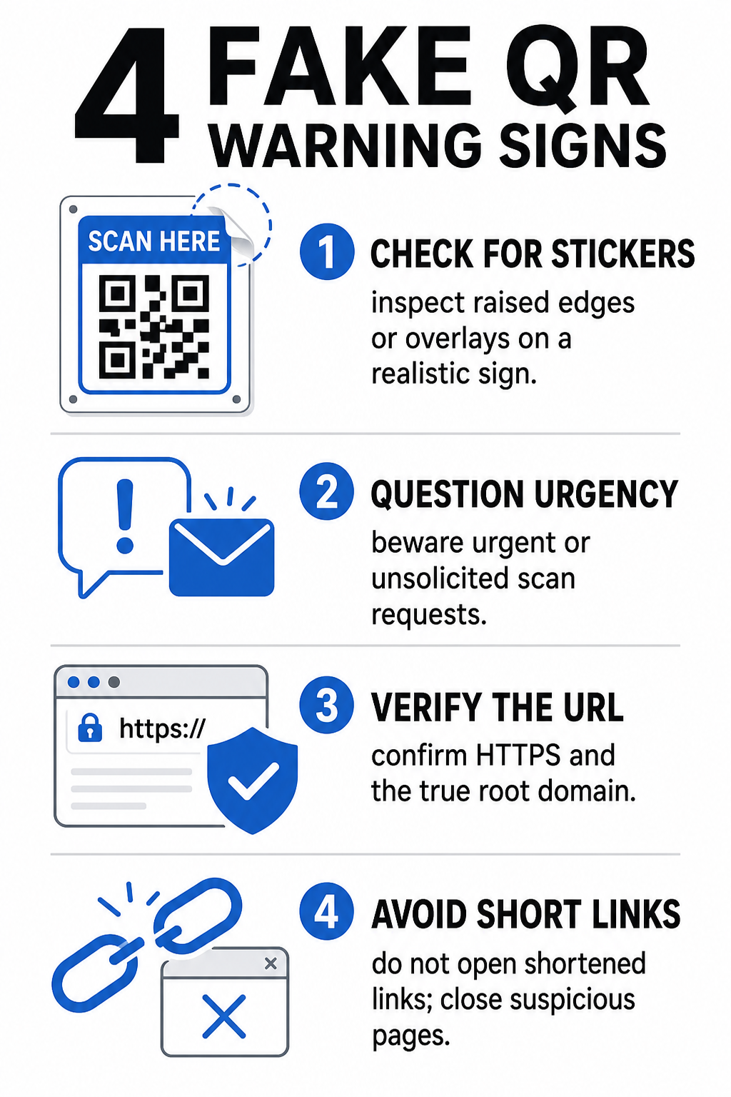 Fake QR warning signs