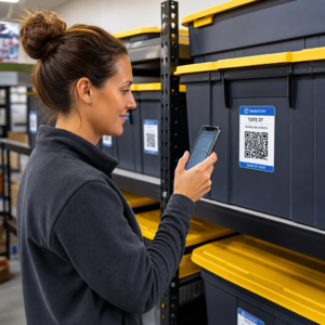 Scanning storage inventory label