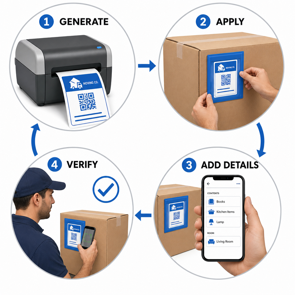 Four-step box tracking workflow