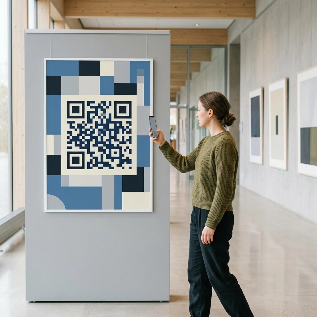 Visible QR poster placement