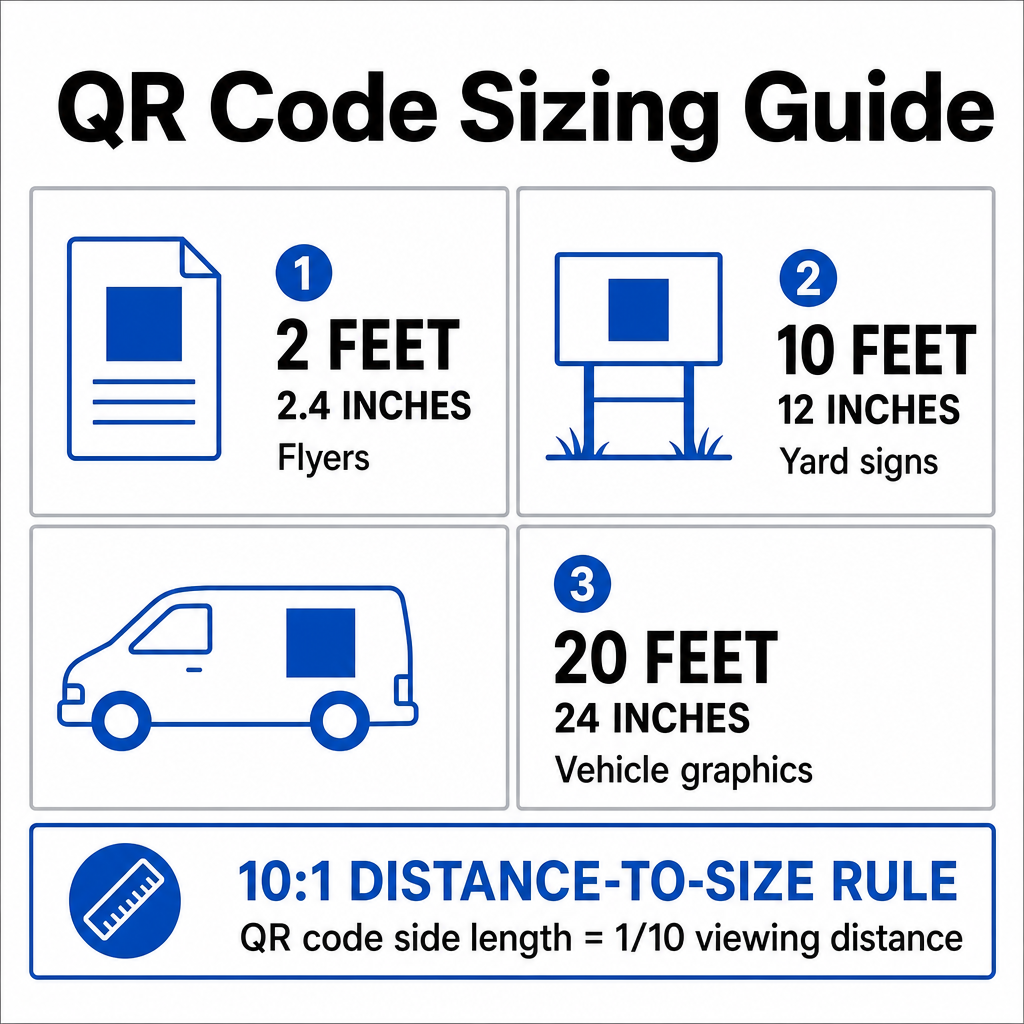 QR code sizing guide