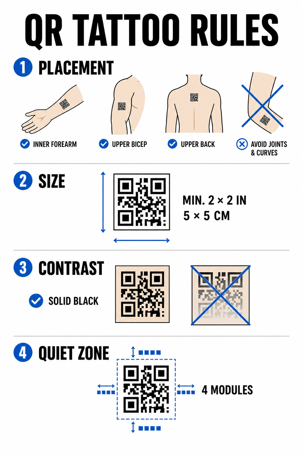 Regeln für QR-Tattoos