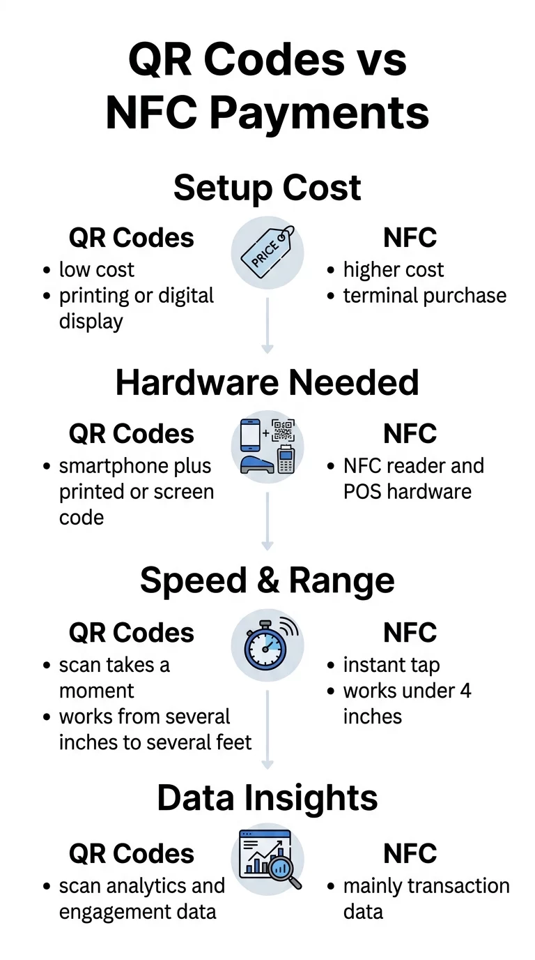 QR versus NFC infographic