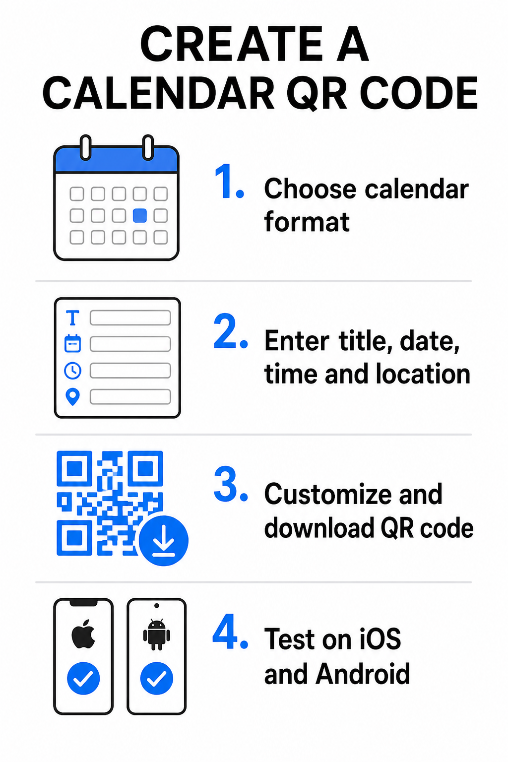 Calendar QR creation steps