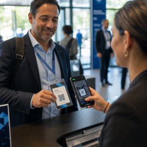 Scanning a conference badge