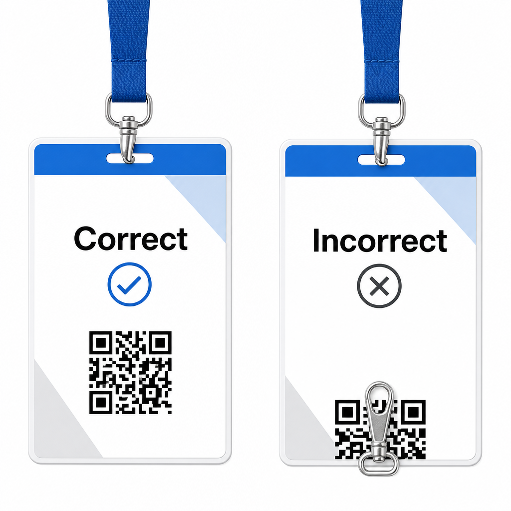 Correct badge code placement