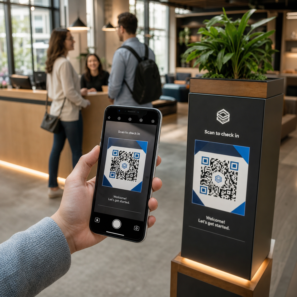 QR coworking check-in