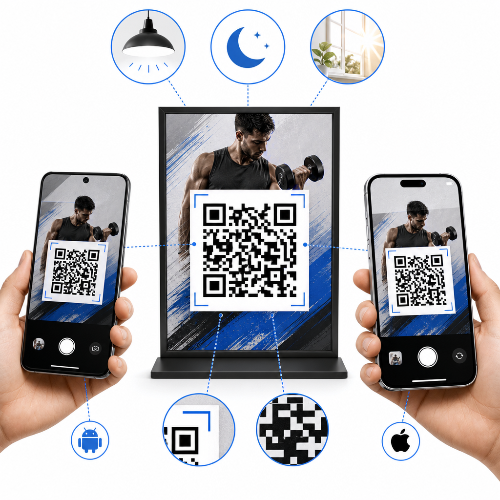 Testing gym QR codes