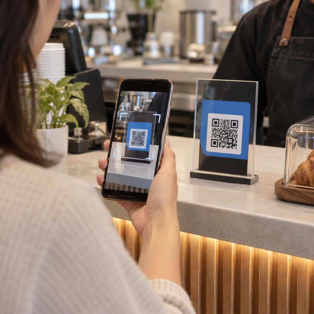 Customer scanning payment code