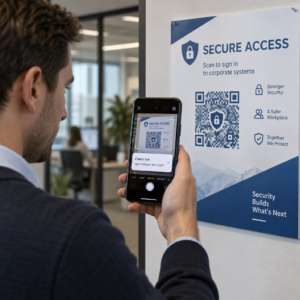 Employee checks suspicious QR