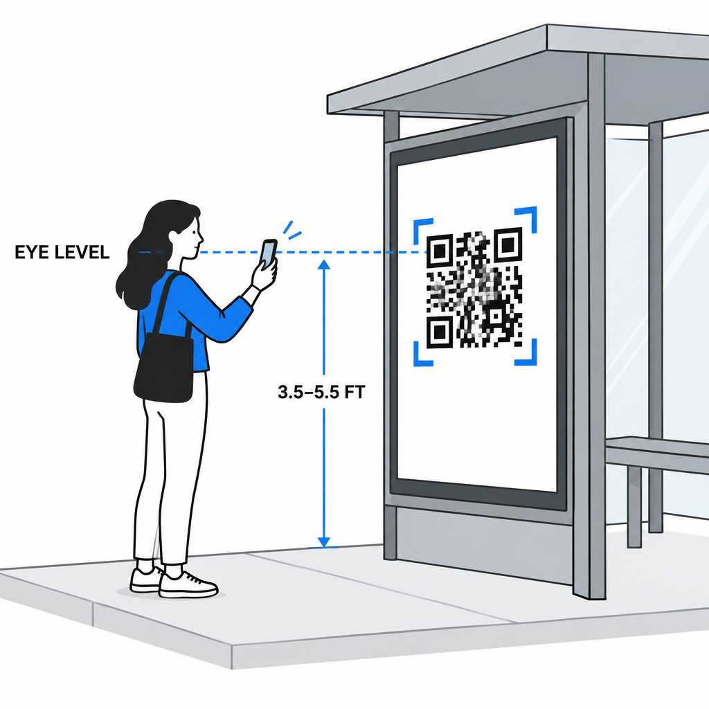 Ideal outdoor QR placement