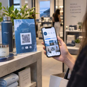 Shopper scans social QR