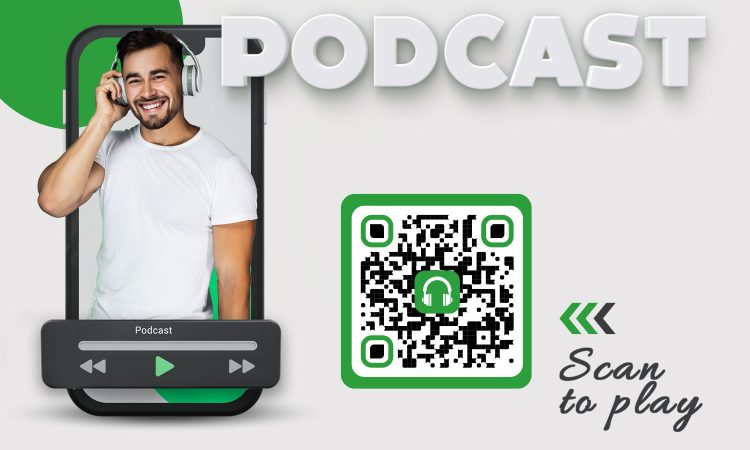 buat kode qr untuk podcast