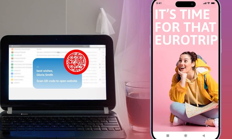 Uma elegante assinatura de e-mail com um código QR incorporado